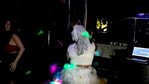 Naughty caipirinhas dancing on the pole at the swing house