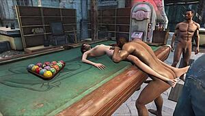 Fo4 Pool Table Party Turns Into Wild Hentai Action