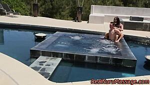 Fetish Masseuse Gets Fucked Hard During Nuru Massage!