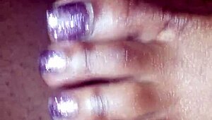 Toes Teasing Cock In Intense Footjob Action