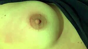 petite white girl enjoys her natural tits being slapped hard and whispers thank you