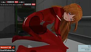Asuka gives footjob and jerk off instructions in hentai 😏