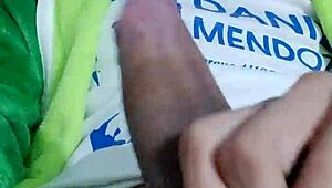 young guy with good cock masturbates excitedly