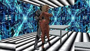 kayla gets caught by a robocop for rough alien anal action. her big tits bounce wild.