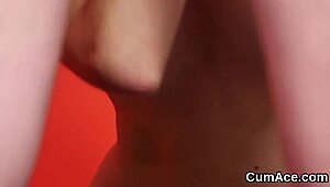 peach gets facial cumshot swallowing jizz