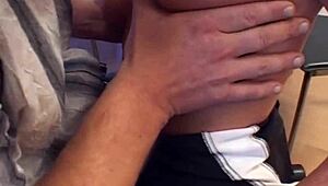 Brunette milf casually sucks and fucks her husband's cock for a facial