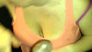 Wife boldly swallows black cock in interracial session.