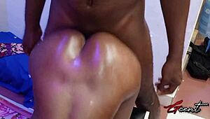 i bent over my girlfriend and slammed her tight pussy hard with my monster cock. she moaned non-stop!