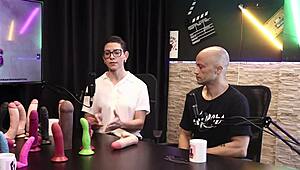 Sheer Red Lingerie Compilation with Eilani Quina and Victor Luciano Using Upper Toys