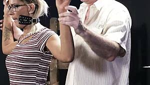 blue eyed brunette gets whipped and humiliated by master 😈