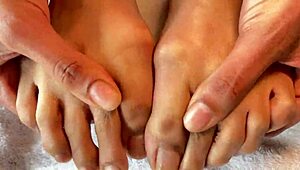 Polish pornstar shows off clear nails and bare feet fetish