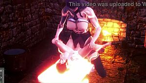 raiden shogun and pyra fucking in hentai anime style!