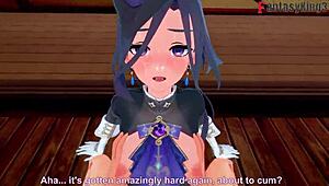 clorinde's intense fucking in genshin impact fantasy world with full details