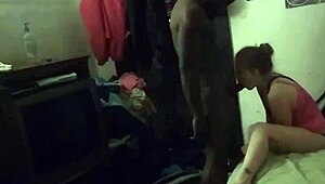 he folds her up for deep interracial blowjob with big black cock