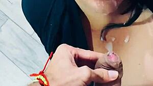 Giving a rich blowjob to that big dick!