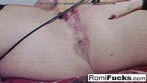 romi rain stuffs her pussy with panties and licks 'em 😋