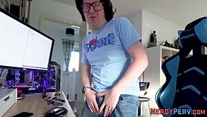 real newbie gets facial from dork in first time amateur blowjob