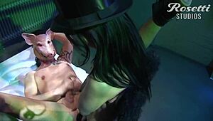 In this German gay scene, a perverse guy gets a strapon assfuck from his partner.