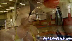 Oiled Babes Enjoy Lesbiansex After Wrestling