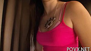 mandy sky dives into rough pov action with tight grip.