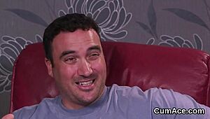 Peculiar Model Gets Jizz Shot On Face Gulping Load!