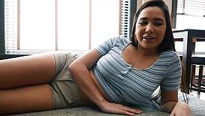 My stepsister uses two hands for intense handjob