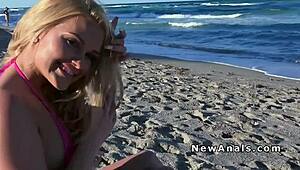 Blonde Girlfriend In Bikini Gets Anal Fuck!