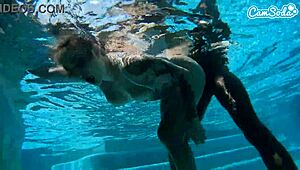 Hot teen amateur gets slammed by big black cock underwater?