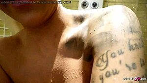 German Teen 18+ Engages In Dirty Talk Masturbation In Shower