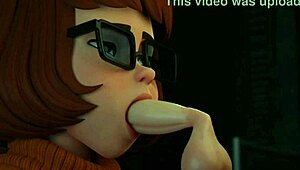Velma from Scooby Doo gets wild in 3D hentai anal action