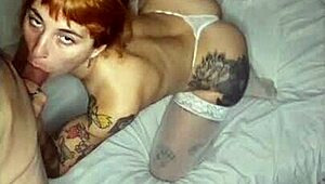 angelical girl sucks cock while twerking and gets cum on ass