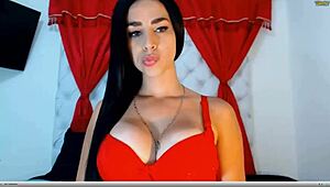 hot tranny messing around on webcam for fun