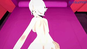 Arlecchino and aether engage in intense hentai sex