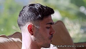 Watch the muscle suspect anal fuck the handsome cop in his bedroom with big cock?