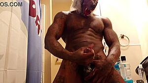 Hallelujah Johnson worships massive black hairy cock in solo session