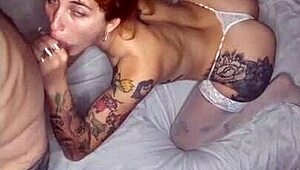 angelical girl sucks cock while twerking and gets cum on ass