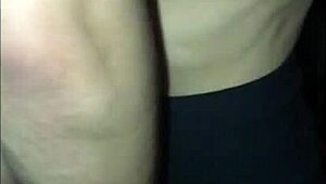 Just another day at the glory hole. Skinny wife handles double blowjob with big cocks.