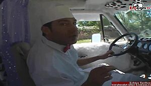 Brunette Petite Student Teen with Small Tits Has Car Sex