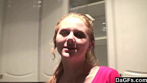 Dagfs - Amateur Lesbians Enjoy Steamy Kitchen Kissing Fun