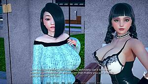 Curvy Character Explores 3D Anime World In Polyturnon 4
