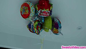 This lesbian babe is eating her busty bff's pussy so passionately 😍