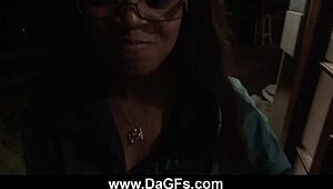 Intense ball sucking ebony blowjob in outdoor voyeur scene