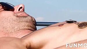 chesty gina taking two dicks outdoors