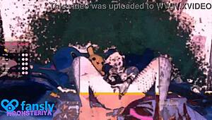 Anime girl masturbates to cum