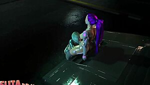 futa3dx - futanari cyberpunk babe with big tits drilled by huge cock