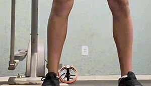 Brave Woman Dares in the Gym