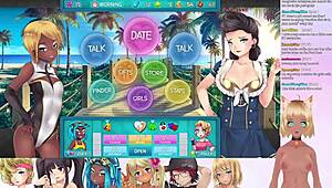 Vtuber lewdneko explores lesbian group play in huniepop 2 double date lingerie scene part 6