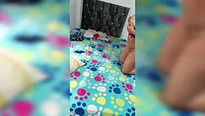 Mexican brunette fucking her tall white neighbor with a big cock