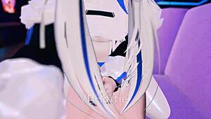 Watch this wet POV blowjob lead to public lap dance fucking in VRChat?