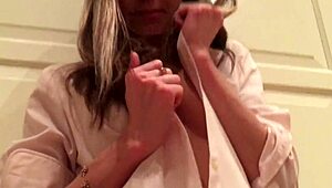 Solo Teen in White Stockings Teasing